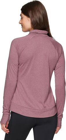 تي شيرت نسائي من Avalanche ذو رقبة وهمية وأكمام طويلة وسحاب علوي 1/4 in Kuwait