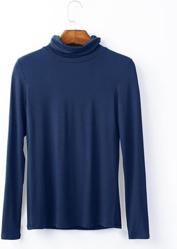 قمصان BeulviK ذات الياقة المدورة للنساء ذات الرقبة السلحفاة وأكمام طويلة للنساء، قمصان أساسية ذات طبقة خفيفة الوزن وملابس داخلية حرارية in Kuwait