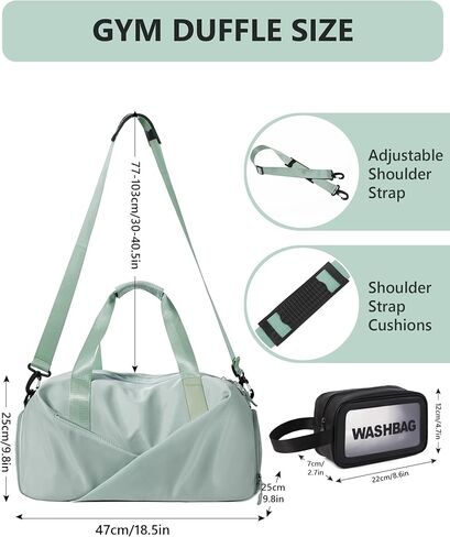 حقيبة من القماش الخشن مقاس 18 بوصة من Unineovo للنساء مع حقيبة أدوات الزينة، وحقائب رياضية سعة 30 لترًا مع جيب مبلل وحجرة للأحذية، وحقيبة سفر من القماش الخشن مع أكمام بعجلات، وحقيبة ليلية، ورياضة، والسفر، وصالة الألعاب الرياضية، واليوجا in Kuwait