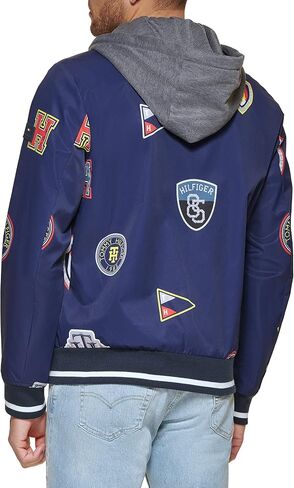 Tommy Hilfiger Men's Fashion Bomber with Attached Jersey Hood in Saudi Arabia