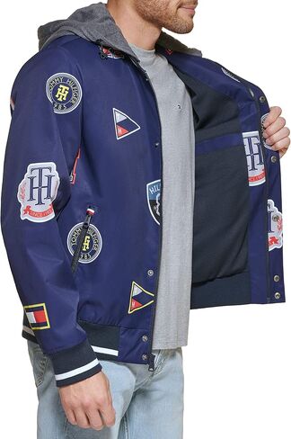 Tommy Hilfiger Men's Fashion Bomber with Attached Jersey Hood in Saudi Arabia