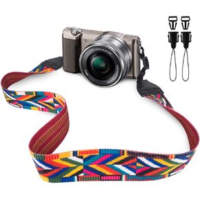 حزام كتف برقبة الكاميرا من Wolven متوافق مع DSLR/SLR وما إلى ذلك، زهرة سوداء in Kuwait