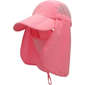 LLmoway Mens Womens Kids Sun Protection Fishing Hat Safari Flap Cap Quick Dry