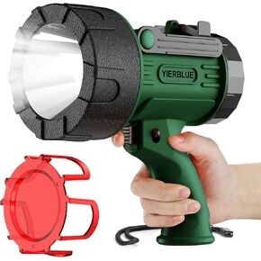 YIERBLUE Rechargeable Spotlight,Handheld Rechargeable Flashlight 200,000 Lumens LED, IP67 Waterproof 12 Hours Running for Boating, Camping, Hunting in Kuwait