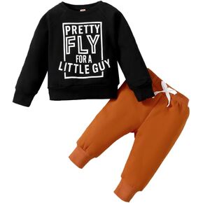 Honykids Toddler Infant Baby Boy Clothes Long Sleeve Sweatshirts+Pants Fall Winter Outfits in Kuwait