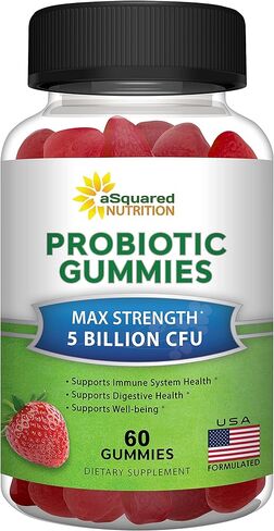 بروبايوتك جاميز - 5 بيليون CFU - بروبيوتيكس للنساء والرجال البالغين - مكمل غذائي قابل للمضغ بديل للكبسولات حبوب - DE111 عصية سوبتيليس - صحة الجهاز الهضمي والمناعة - 60 قرص مضغ in Kuwait