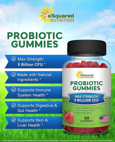 بروبايوتك جاميز - 5 بيليون CFU - بروبيوتيكس للنساء والرجال البالغين - مكمل غذائي قابل للمضغ بديل للكبسولات حبوب - DE111 عصية سوبتيليس - صحة الجهاز الهضمي والمناعة - 60 قرص مضغ in Kuwait