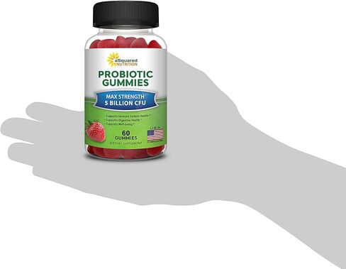 بروبايوتك جاميز - 5 بيليون CFU - بروبيوتيكس للنساء والرجال البالغين - مكمل غذائي قابل للمضغ بديل للكبسولات حبوب - DE111 عصية سوبتيليس - صحة الجهاز الهضمي والمناعة - 60 قرص مضغ in Kuwait