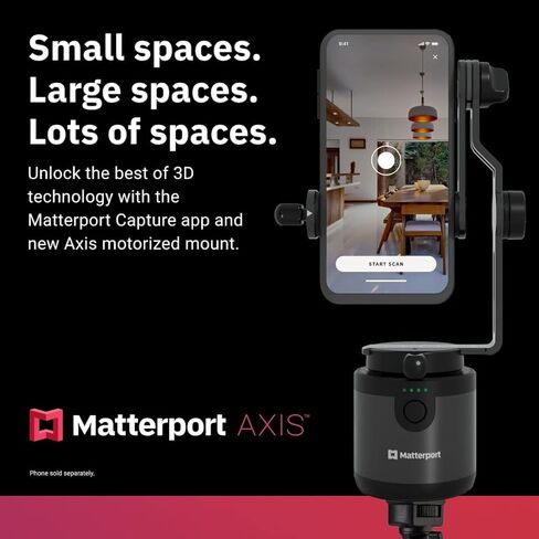 مثبت Matterport Axis Gimbal - حامل دوار بمحرك لجولة افتراضية ثلاثية الأبعاد احترافية 360 صورة مع حامل ثلاثي محمول وقابل للطي in Kuwait