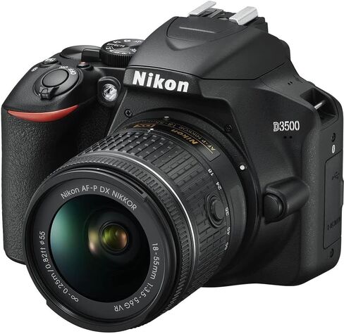 Nikon D3500 24.2MP DSLR Digital Camera with AF-P DX 18-55mm Lens (1590) Deluxe Bundle -Includes- Sandisk 64GB SD Card + Large Camera Bag + Filter Kit + Spare Battery + Telephoto Lens + More in Saudi Arabia