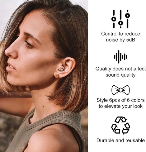 6pcs Earplugs Mute Style Pack, Quiet Ear Plugs Accessories for Extra 5 dB Noise Reduction Earplugs Quiet for Journey Home Office Library(6 colors) in Saudi Arabia