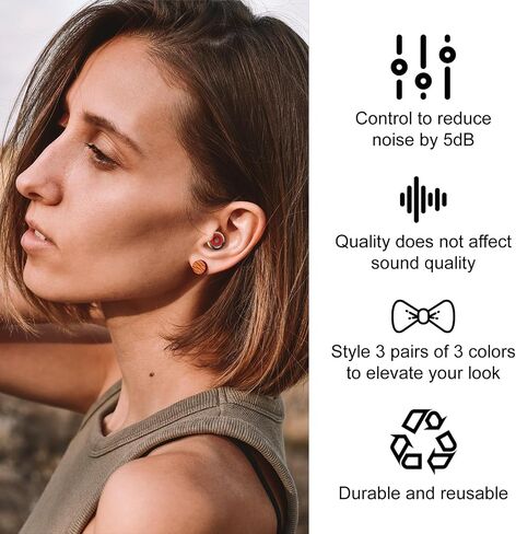 6pcs Earplugs Mute Style Pack, Quiet Ear Plugs Accessories for Extra 5 dB Noise Reduction Earplugs Quiet for Journey Home Office Library(6 colors) in Saudi Arabia