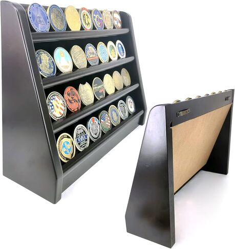 جويجولز حامل عرض العملات المعدنية مصنوع يدويًا من الخشب الرائع مكون من 4 صفوف من الخشب in Kuwait