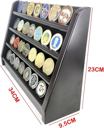 جويجولز حامل عرض العملات المعدنية مصنوع يدويًا من الخشب الرائع مكون من 4 صفوف من الخشب in Kuwait