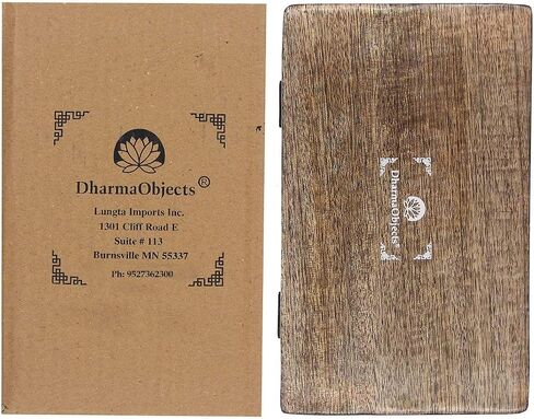 DharmaObjects صندوق تخزين خشبي مصنوع يدويًا من المجوهرات المنحوتة يدويًا من DharmaObjects (فيروزي، كبير) in Kuwait