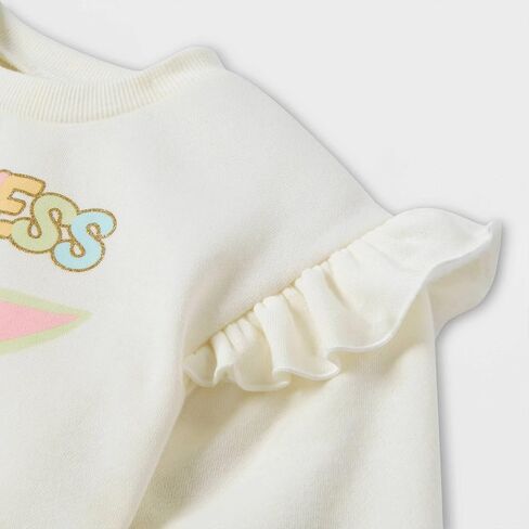 STAR WARS Baby Girls Clothes Set with Baby Yoda Fleece Sweatshirt and Leggings - Baby Yoda Baby Girls Outfit (Cream/Pink, 12M) in Saudi Arabia