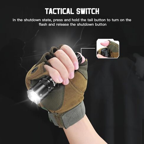 Wurkkos LED Tactical Flashlight Rechargeable - TD03 EDC Flashlight 1800 High Lumens - Tail Rotary Switch One Click Strobe Flashlight Longest Range 1158 feet for Outdoor Indoor Activities in Kuwait