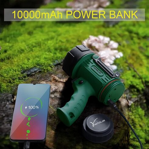 YIERBLUE Rechargeable Spotlight,Handheld Rechargeable Flashlight 200,000 Lumens LED, IP67 Waterproof 12 Hours Running for Boating, Camping, Hunting in Saudi Arabia