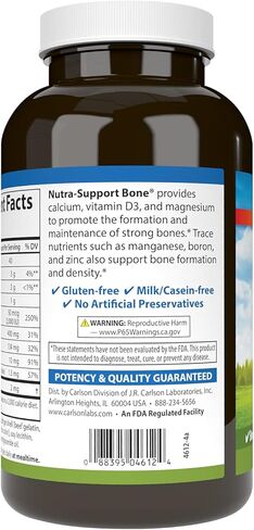 Carlson - Nutra-Support Bone, Calcium, Magnesium & Vitamin D3, Bone Health, Calcium Absorption & Optimal Wellness, 180 Softgels in Saudi Arabia