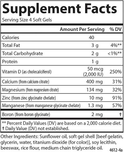 Carlson - Nutra-Support Bone, Calcium, Magnesium & Vitamin D3, Bone Health, Calcium Absorption & Optimal Wellness, 180 Softgels in Saudi Arabia
