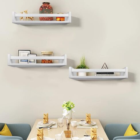 رف كتب عائم من Lixintray مقاس 24 بوصة مجموعة من 3، أرفف كتب حضانة مثبتة على الحائط لديكور الحمام، غرفة الأطفال، رف توابل المطبخ، منظم رف الكتب لديكور حضانة الطفل in Kuwait