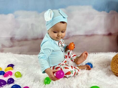 طقم ملابس للأطفال حديثي الولادة من الأولاد الصغار لعيد الفصح بأكمام طويلة in Kuwait