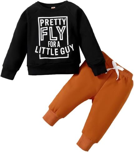 Honykids Toddler Infant Baby Boy Clothes Long Sleeve Sweatshirts+Pants Fall Winter Outfits in Kuwait