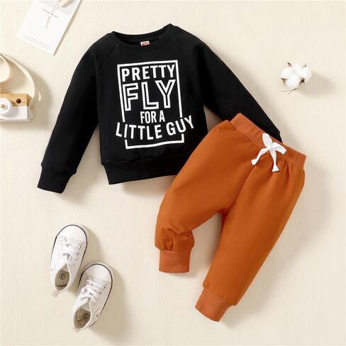 Honykids Toddler Infant Baby Boy Clothes Long Sleeve Sweatshirts+Pants Fall Winter Outfits in Kuwait