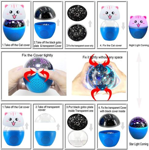 SEVENKA Night Light for Kids, 16 Lighting Modes Star Lights for Bedroom, 360° Rotating with Bluetooth Speaker, Rechargeable Baby Night Light Projector for Nursery Baby Bedroom Décor in Kuwait