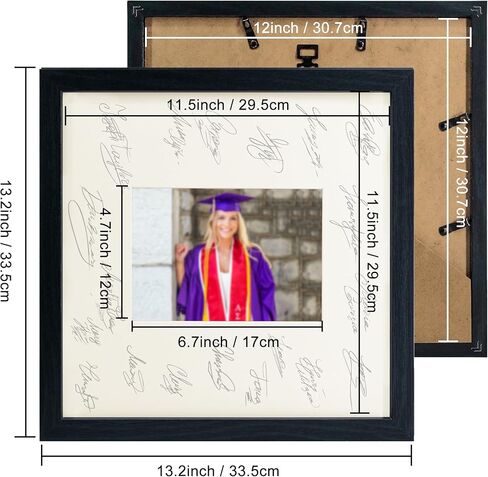 GraduatePro 11x14 Graduation Signature Board Picture Frame with 5x7 Mat for Wedding Birthday Guest Book Signing, Black with Off White Mat in Saudi Arabia