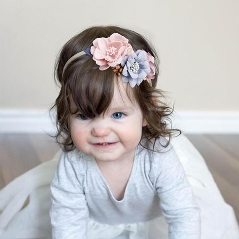 mligril Flower Headband Hair Bands for Girls, Baby Headbands Elastic Floral Hair Bows Crown Hair Accessories Gifts for Newborn Toddler Infant 3 Pcs in Saudi Arabia
