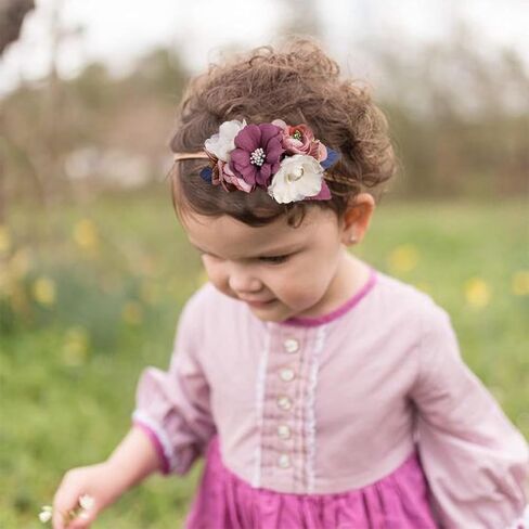 mligril Flower Headband Hair Bands for Girls, Baby Headbands Elastic Floral Hair Bows Crown Hair Accessories Gifts for Newborn Toddler Infant 3 Pcs in Saudi Arabia