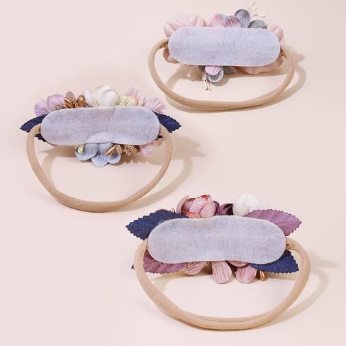 mligril Flower Headband Hair Bands for Girls, Baby Headbands Elastic Floral Hair Bows Crown Hair Accessories Gifts for Newborn Toddler Infant 3 Pcs in Saudi Arabia