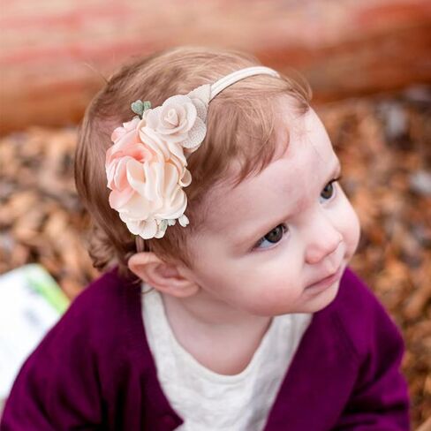 عصابة رأس على شكل زهرة من مليجريل للبنات، عصابات رأس مرنة للشعر على شكل زهور وأكسسوارات شعر على شكل تاج هدايا للأطفال حديثي الولادة 3 قطع in Kuwait