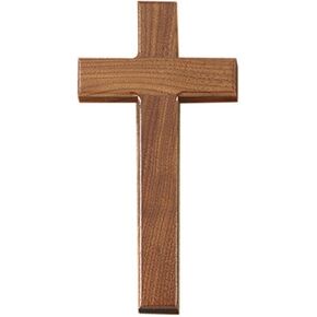 Walnut Wood Plain Wide Latin Wall Cross for Home or Church Sanctuary, 8 Inch in Saudi Arabia