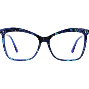 نظارات Zeelool الأنيقة ذات الحجم الكبير على شكل فراشة زرقاء اللون لحجب الضوء للنساء Isaebella FP0044 in Kuwait