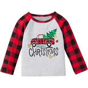 Toddler Boy Girl Christmas T-Shirts Xmas Raglan Long Sleeve Shirts Kids Funny Christmas Graphic Tees Tops 1-5T Fall Clothes