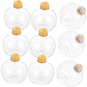 Anneome 10pcs Christmas Spherical Bottle Xmas Balls Baubles Christmas Balls Ornaments Christmas Hanging Balls Milk Bottles with Lids Travel Clear Bottles Leak-Proof Cover Leakproof The Pet in Kuwait