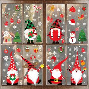 ملصقات نافذة مزدوجة الجانب لعيد الميلاد، 8 أوراق 316 قطعة من ملصقات النوافذ لعيد الميلاد المجيد لملصقات النوافذ من أجل أعياد الميلاد المجيد in Kuwait