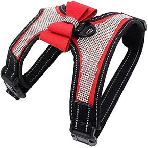 Bling Girl Dog Harness,Rhinestone Cat Bow Tie Frenchie Vest Harnesses Female Puppy Kitty Cute Fancy Sparkling Pretty Crystal Diamond for Small Pet Yorkie Chihuahua,Black XS in Kuwait
