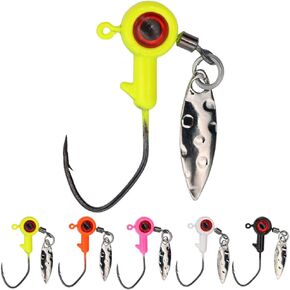 XFISHMAN Crappie-Jigs-Heads-Kit 1/8 1/16 1/32oz 50 Pack Panfish Fishing Jigs Lead Head Jig Hook Lure in Saudi Arabia