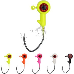 XFISHMAN Crappie-Jigs-Heads-Kit 1/8 1/16 1/32oz 50 Pack Panfish Fishing Jigs Lead Head Jig Hook Lure in Kuwait