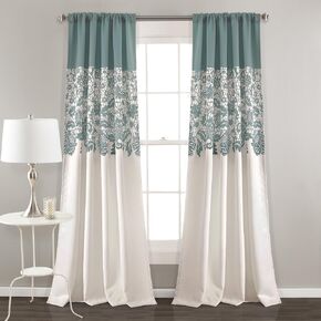 Lush Decor Estate Garden Print Curtains Room Darkening Window Panel Set for Living, Dining, Bedroom (Pair), 84" x 52", Red in Kuwait