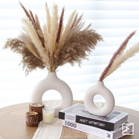 مزهرية ZIFTY Flower الإبداعية 3 قطع ديكور غرفة المعيشة ديكور المنزل جولة مجوفة غير لامعة INS نمط بساطتها يناسب الغرفة، القطع المركزية، المطبخ، الموقد، عيد الميلاد، الزفاف (L + M + S، أبيض) in Kuwait