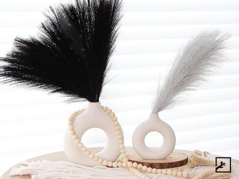 مزهرية ZIFTY Flower الإبداعية 3 قطع ديكور غرفة المعيشة ديكور المنزل جولة مجوفة غير لامعة INS نمط بساطتها يناسب الغرفة، القطع المركزية، المطبخ، الموقد، عيد الميلاد، الزفاف (L + M + S، أبيض) in Kuwait