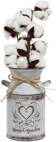 مزهرية HIDERLYS مقاس 7.5 بوصة مزخرفة باللون الرمادي مع تصميم على شكل قلب وحبل، علبة حليب معدنية مجلفنة إبريق ريفي لغرفة المعيشة وغرفة النوم والمطبخ in Kuwait