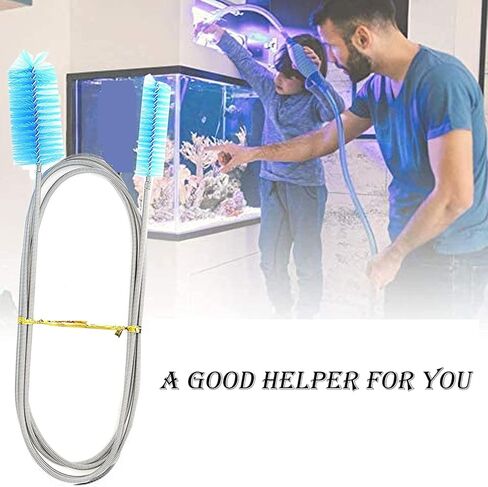 UnisonPet Aquarium Filter Brush, Flexible Tube Cleaning Long Hose Brush, Stainless Steel Cleaning Brush for Fish Tank Aquarium, Double Ended Hose Brush Pipe Clean Brush in Kuwait