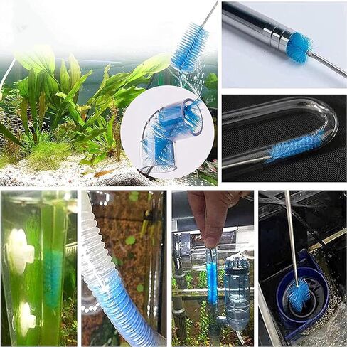 UnisonPet Aquarium Filter Brush, Flexible Tube Cleaning Long Hose Brush, Stainless Steel Cleaning Brush for Fish Tank Aquarium, Double Ended Hose Brush Pipe Clean Brush in Kuwait