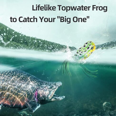 RUNCL Topwater Frog Lures 5PCS, Durable Lifelike Silicone Bass Bait, Floating Realistic Frog Lures Kit for Freshwater Saltwater, Topwater Fishing Lures for Pike Snakehead Salmon Trout Catfish in Saudi Arabia