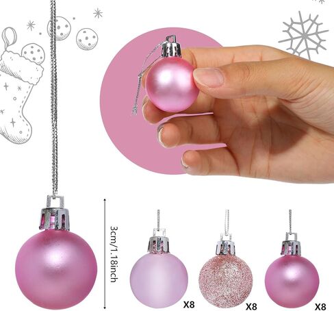 GOOTRADES Set of 24 Mini Shatterproof Christmas Balls Tree Ornaments Party Decoration, 3cm/1.18inch (Green) in Saudi Arabia